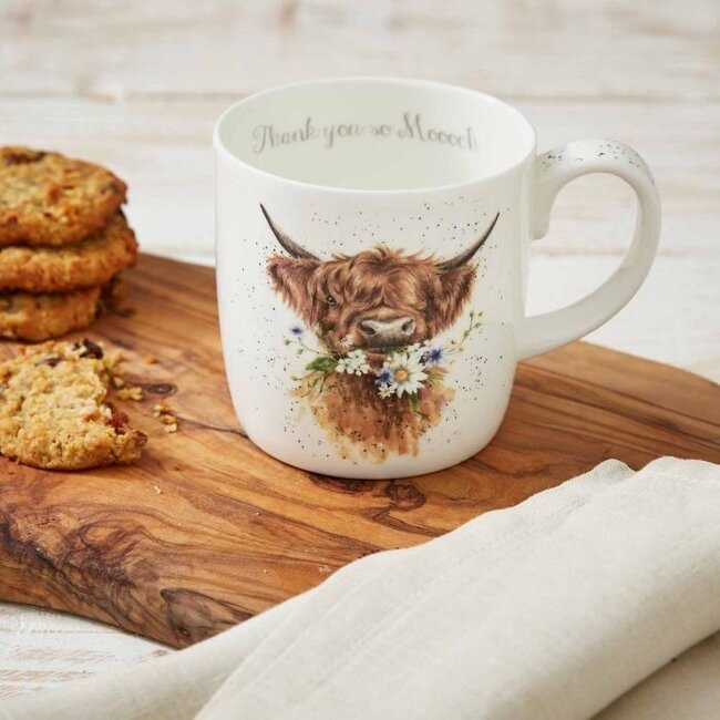 Wrendale 'THANK YOU' Highland Cow Large Mug - 14oz