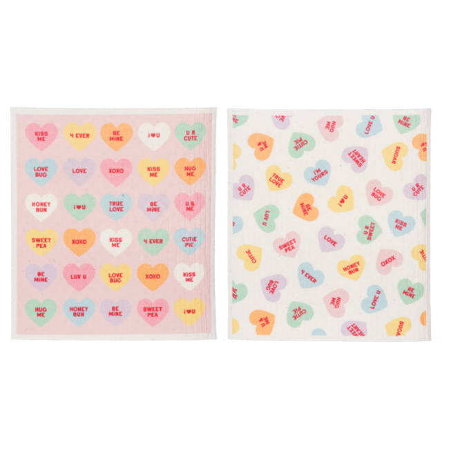 Candy Heart Dishcloth (more colours)