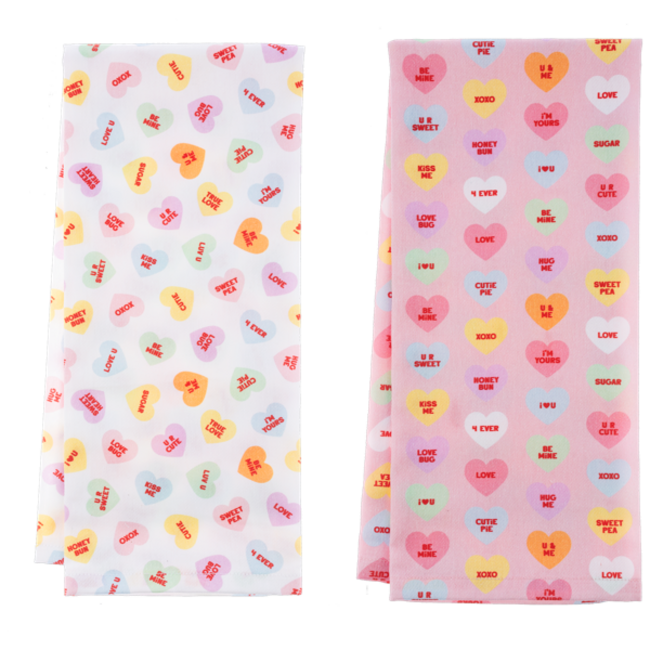 Candy Heart Tea Towel (more colours)