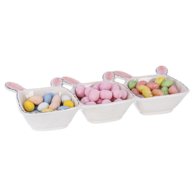 Rabbit Triple Serving Dish