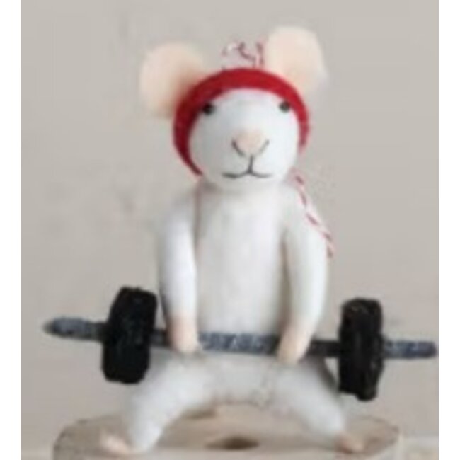 Wool Felt Workout Mouse Ornament (more designs)