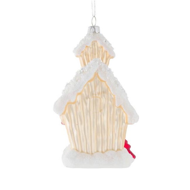 Cozy Birdhouse Ornament with Cardinals