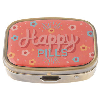 Small Metal Pill Case Happy Pills