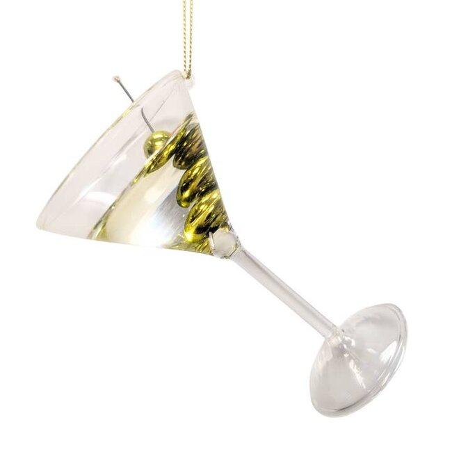 Martini Glass with Gold Olives Ornament