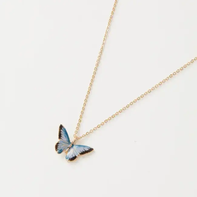 Fable England Fable - Blue Butterfly Necklace - Short