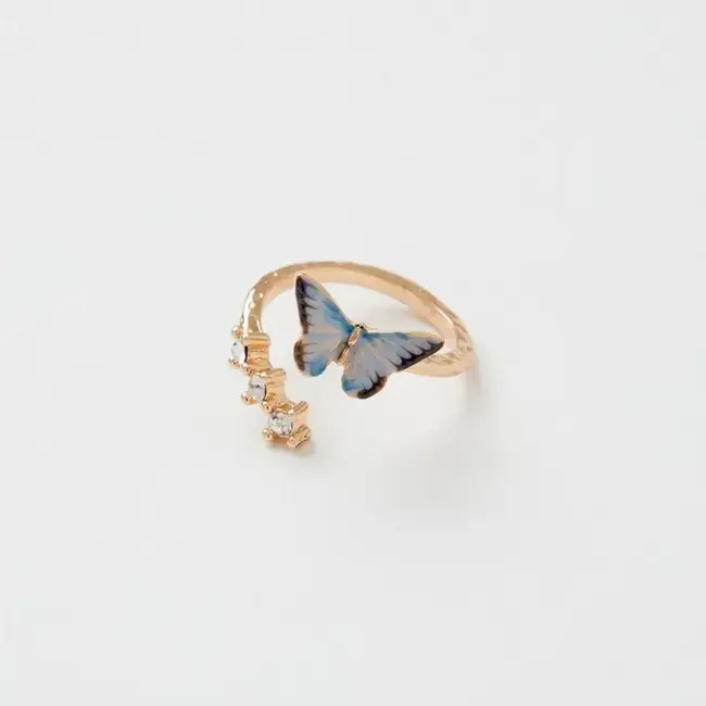 Fable England Blue Butterfly Ring