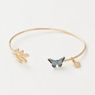 Fable England Enamel Blue Butterfly Bangle