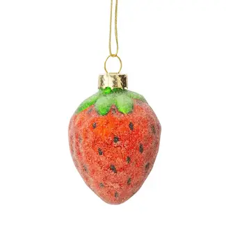 Glass Strawberry Ornament
