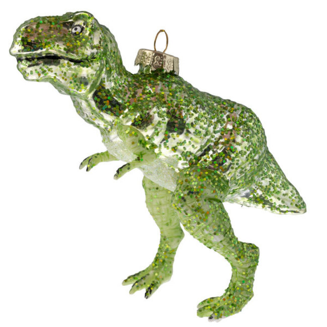 Green Tyrannosaurus Rex Dinosaur Mercury Glass Ornament