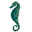 Glitter Seahorse Glass Ornament Teal