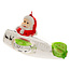 Airplane Santa Glass Ornament Green