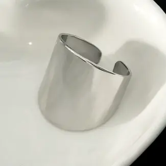 Hackney Nine Gokou Adjustable Wide Band Silver Ring