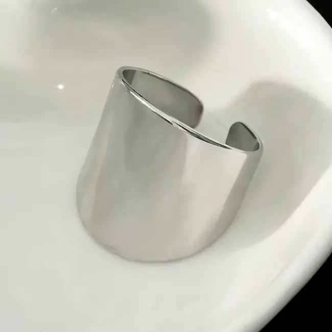 Hackney Nine Gokou Adjustable Wide Band Silver Ring