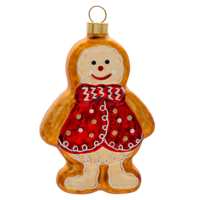 Gingerbread Man Glass Ornament