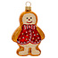 Gingerbread Man Glass Ornament