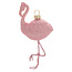 Glitter Flamingo Glass Ornament Lt Pink