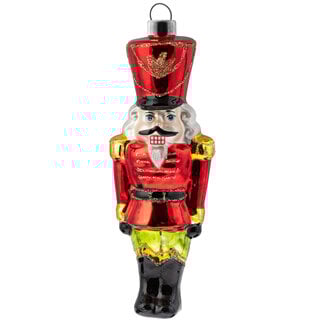 Nutcracker Mercury Glass Ornament  Red