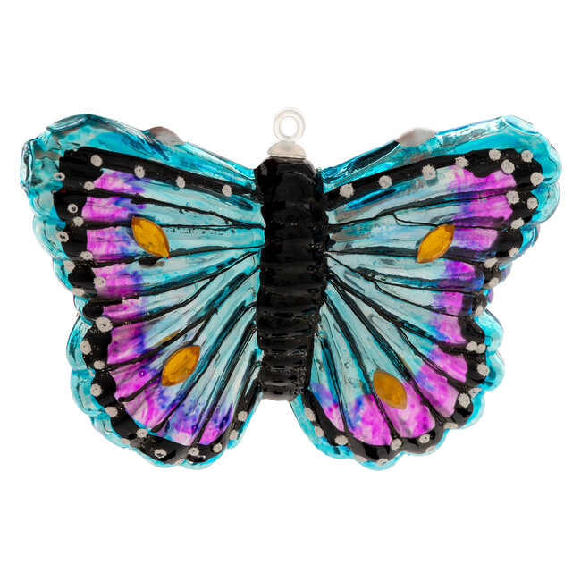 Butterfly Glass Ornament Blue & Purple