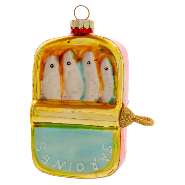 Canned Sardines Glass Ornament