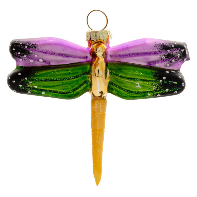 Dragonfly Glass Ornament Purple