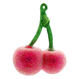 Cherries Lg Glass Ornament