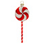 Swirl Lollipop Glass Ornament Red