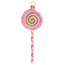 Swirl Lollipop Glass Ornament Pink
