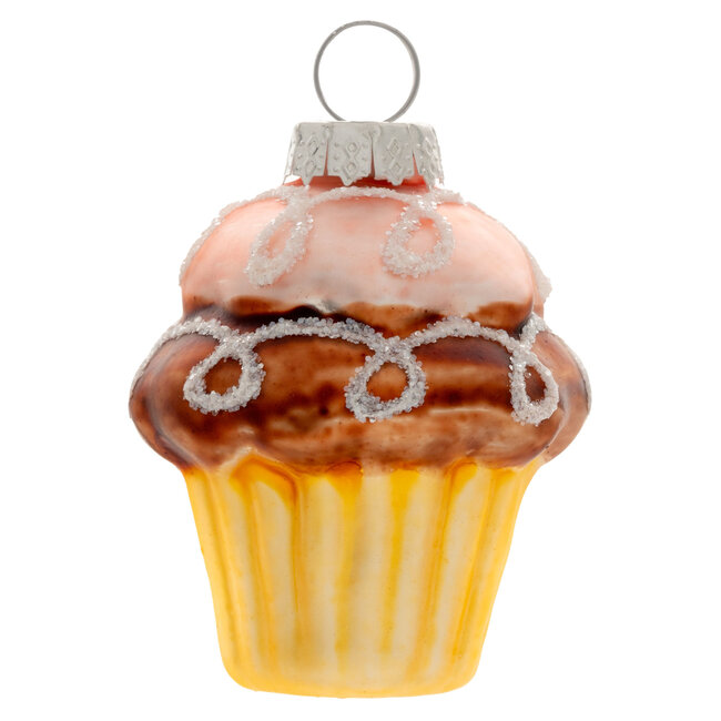 Mini Cupcake Glass Ornament