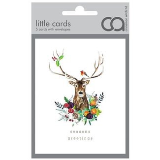 Card Christmas - Pack of 5 - Christmas Reindeer