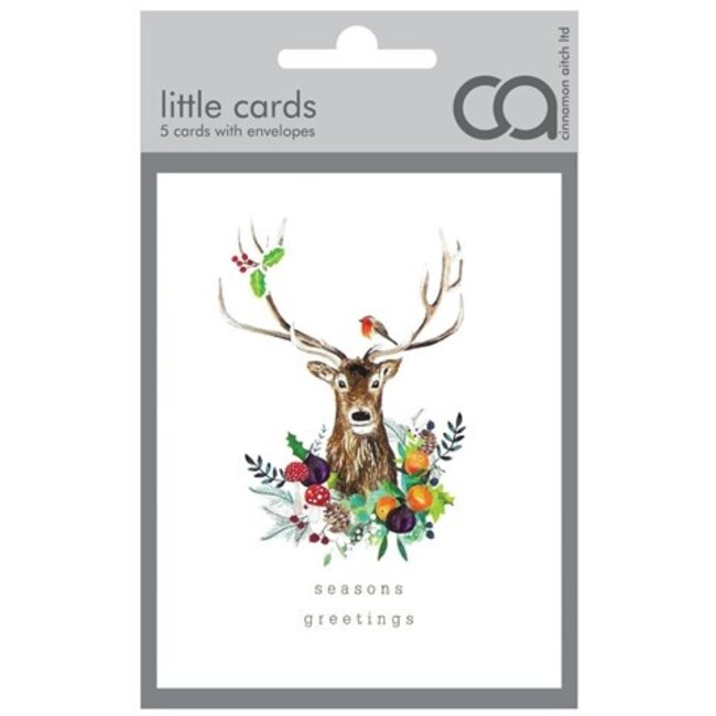 Card Christmas - Pack of 5 - Christmas Reindeer