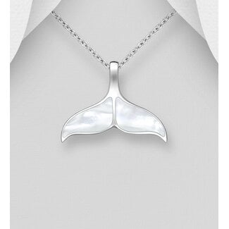 Sterling Sterling & Shell Whale Tail Necklace
