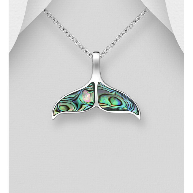 Sterling Sterling & Shell Whale Tail Necklace