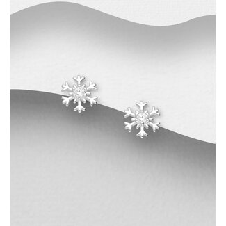 Sterling Sterling Snowflake Studs w/CZ