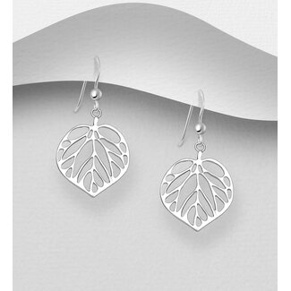 Sterling Sterling Leaf Drop Earrings