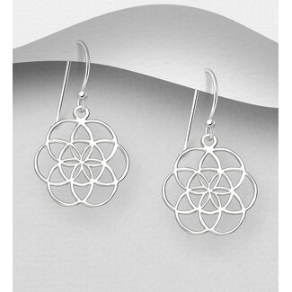 Sterling Sterling Flower Of Life Drop Earrings