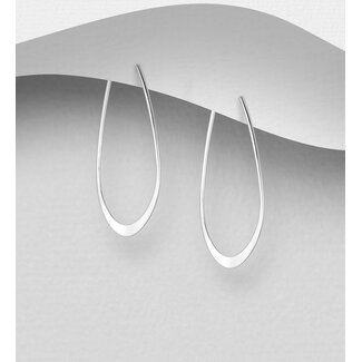 Sterling Sterling Matte Oblong Hoops