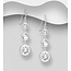 Sterling Sterling Drop Earrings with Three Austrian Crystals (more colours)