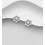 Sterling Snowflake Cubic Zirconia Studs
