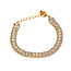 Hackney Nine Nandama Gold Triple Layered Cubic Zirconia Tennis Bracelet