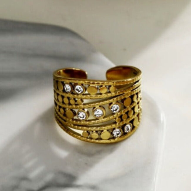 Hackney Nine Buena Multi Banded Adjustable Ring