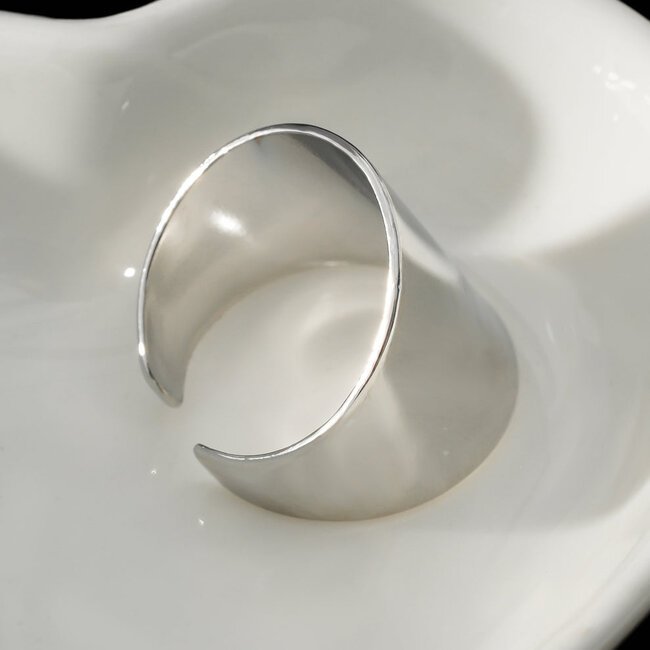 Hackney Nine Gokou Adjustable Wide Band Silver Ring