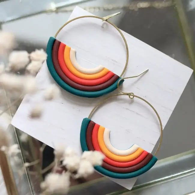 Petal & Posy Carry on Swing Hoops- Retro