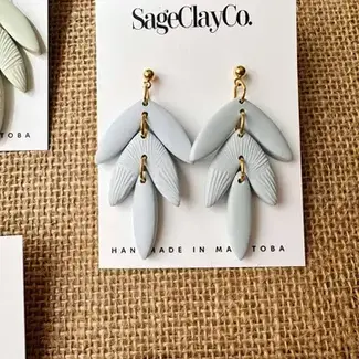 SageClayCo Dahlia Earrings - Sky