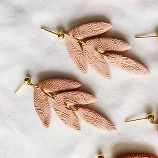 SageClayCo Dahlia Earrings - Pink