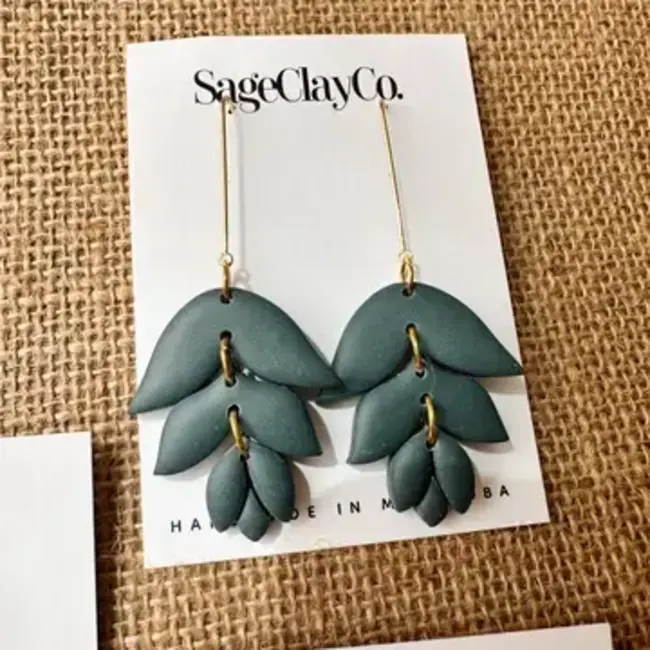 SageClayCo Irene Earrings - Emerald
