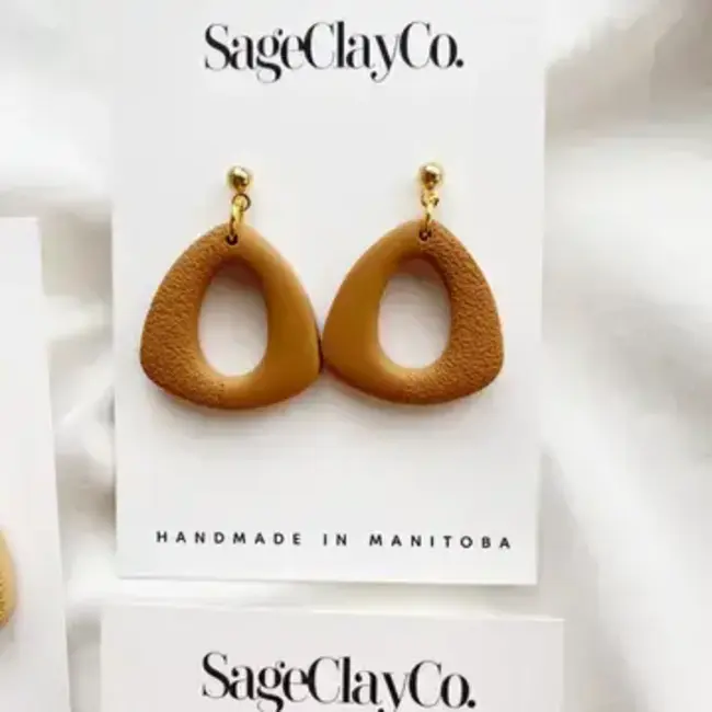SageClayCo Miley Earrings- Leather