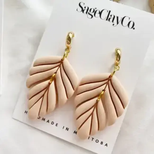 SageClayCo Gianna Earrings - Peach