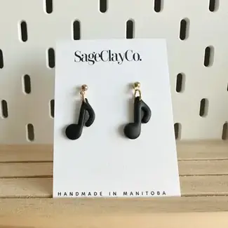SageClayCo Music Note Dangles Earrings