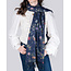 Fable England Navy Running Bunny Toile Fringe Scarf