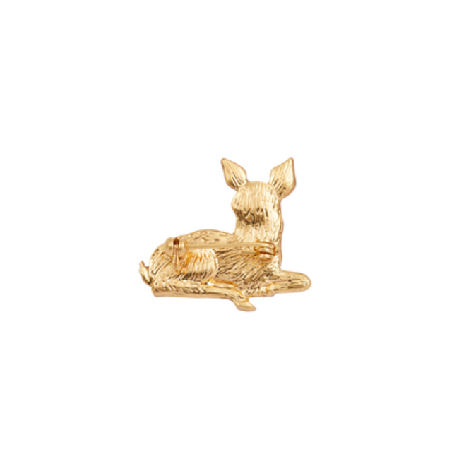 Fable England Resting Fawn Enamel Brooch